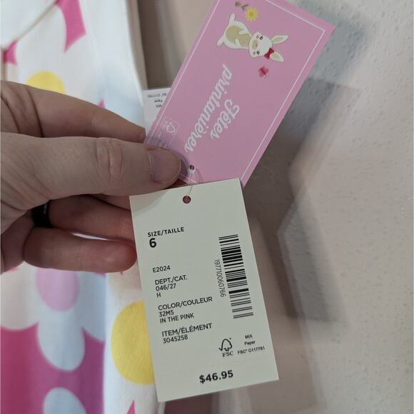 Gymboree NWT Girls Retro In the Pink Daisy Print Sleeveless Dress Size 6 - Picture 4 of 9